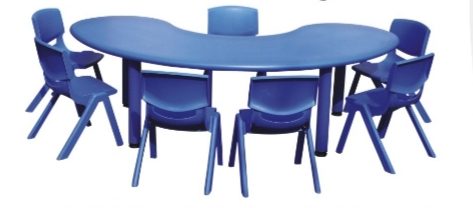 Bàn bán nguyệt nhựa 2 lớp an toàn cho bé