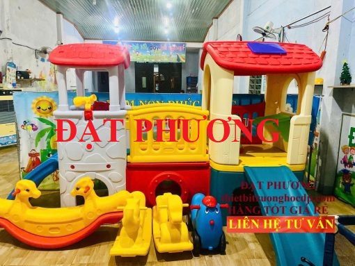 Các mẫu nhà chơi cầu trượt 1 khối hoặc khu liên hoàn bằng nhựa nguyên sinh nhập khẩu